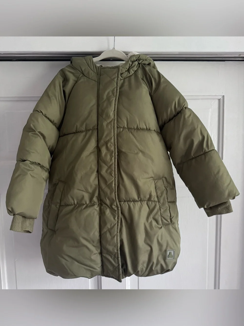 Gap Kids Primaloft Parka Jacket Olive Green Fleece Lined Water Resistant Size 4